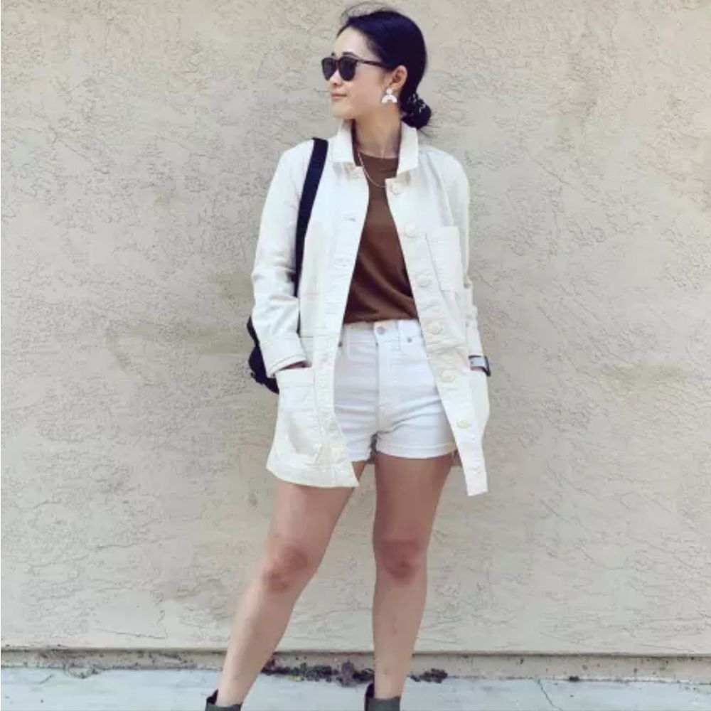 Madewell High-Rise Denim Shorts in Tile White Size 29